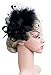 Cizoe Fascinators Hats for Women with Hair Clip Tea Party Hats Feather Wedding Headware Bridal Headpiece(1-Black)