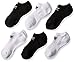 adidas Originals Kids-Boy's/Girl's Trefoil Cushioned No Show Socks (6-Pair), White/Black, Medium