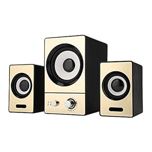 Garsent Computer laptop luidspreker, USB 2.1 surround sound PC luidspreker met subwoofer, 3,5 mm AUX ingang 4W…