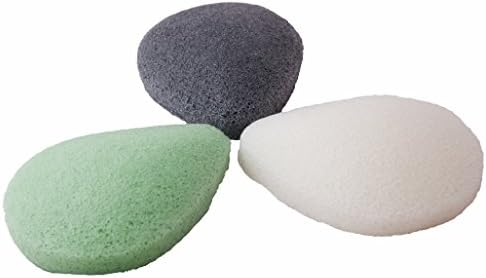 Organic Skin Care Exfoliating Konjac Sponge - 3 Pack Waterdrop Shape with 3 Colors in Random Natural Facial Sponge