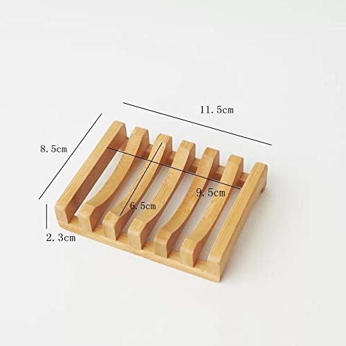 AuroTrends 2Pcs Bamboo soap Dish Shower Case Holder Container Storage Box for Bathroom Home Outdoor Hiking Camping Use (Fashion)