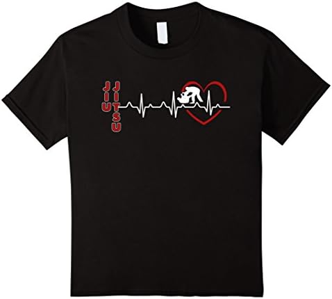 Kids Jiu Jitsu Shirt - Jiu Jitsu Heartbeat T shirt 12 Black