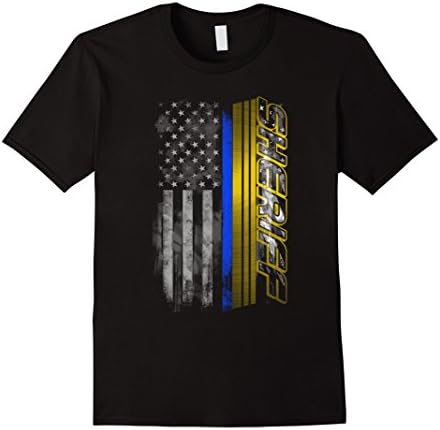1 NationThin Blue Line Sheriff Flag T-ShirtOEKO-TEX STANDARD 100