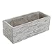 MyGift Rustic Planter Rectangular 9 x 3 inch Faux Stone Gray Cement Rectangle Succulent Plant Flower Pot Container