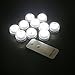 Acmee (pack of 10) 3LEDs Bright White LED Water Proof Vase Light With Remote Control for wedding or party decoration, /LED Submersible Candle Light With Remote in White for Table Centerpiece