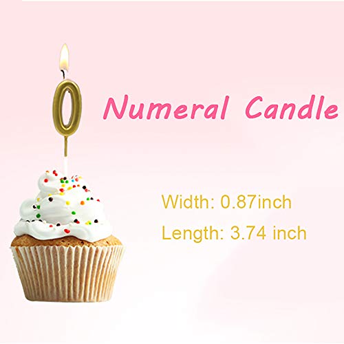 ZZPRO 10 PCS Cake Numeral Candles, Birthday Numeral Candles, Number 0-9 Glitter Cake Topper Decoration for Birthday Favor,Party Celebration