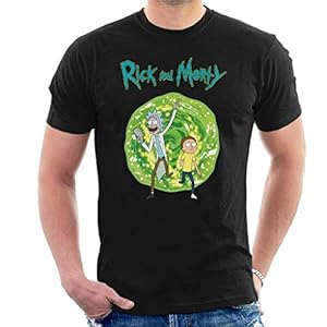 Rick and Morty Walking Through Portal Men’s T-Shirt