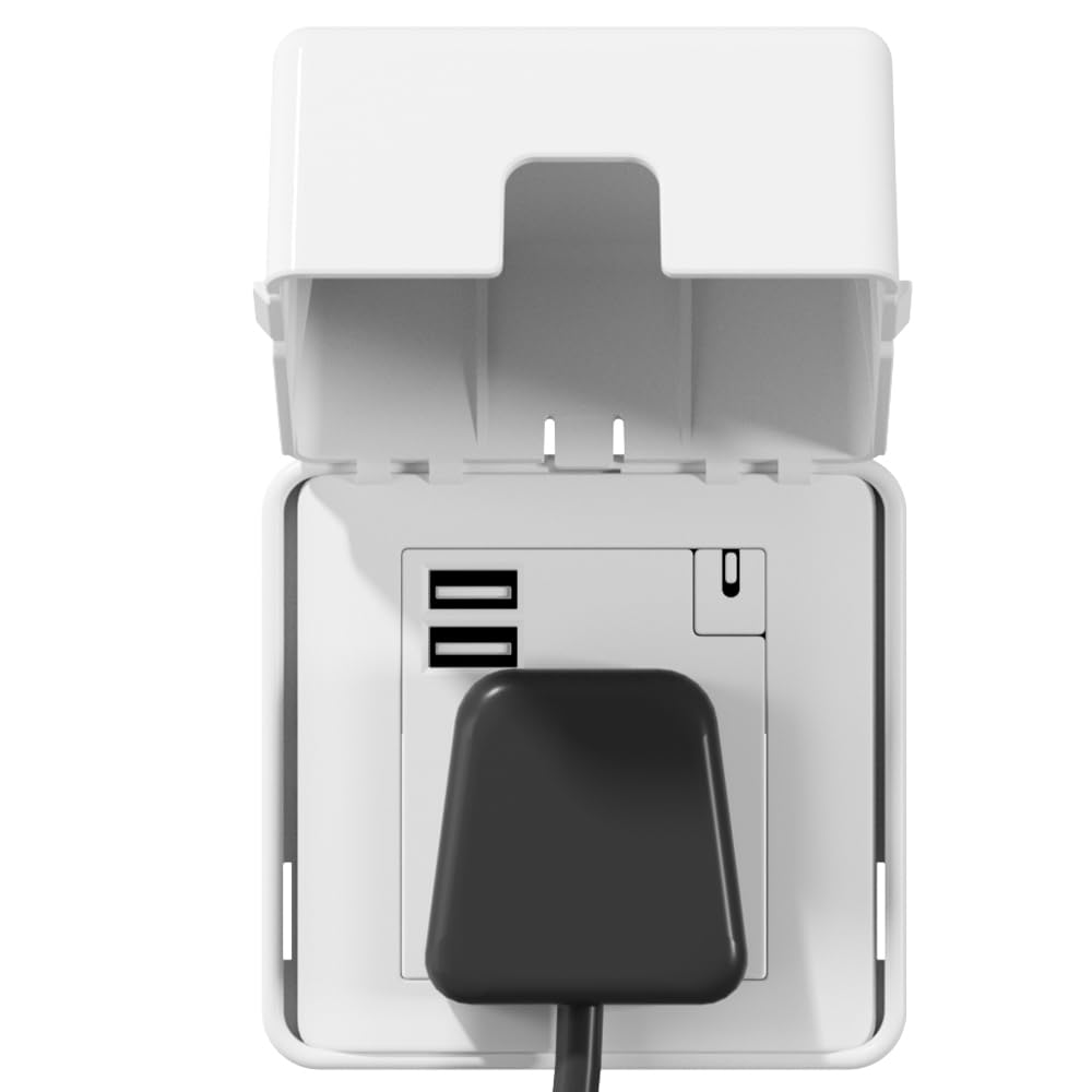 EUDEMON 1 Pack Baby Safety Electrical Outlet Cover Box, Childproof Large Plug Cover for Sockets & & Switches, Universal Plug Socket Cover, Easy to Install & Use (Single, White)