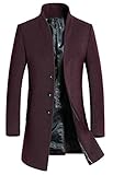 APTRO Men's Wool French Front Slim Fit Long Business Coat