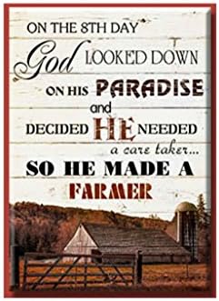 SuhaShop Canvas Print Wall Art-Stretched Framed Ready to Hang Painting Perfect For Livingroom, Bedroom A Great Home Decor (GOD LOOKED DOWN ON HIS PARADISE AND DECIDED SO HE MADE A FARMER)