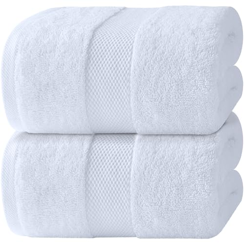 White Classic Luxury Bath Sheets Towels for Adults Extra Large 35x70 Inch