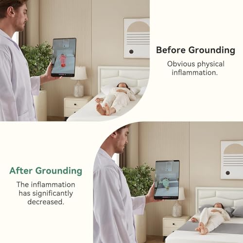 YOOJ® Antistatic Grounding Sheets with Grounding Cord, 23.6 * 104in Cotton Bed Sheet, 90% Organic Cotton+10% Pure Silver Fiber, Breathable and Comfortable, Gives You Better Sleep