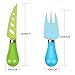 oobest Multi-Colored Cheese Knives Set Pizza Knives 4 Pieces Stainless Steel Light-Handed Knives