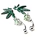 316l Surgical Steel 14g Green Gem Pot Marijuana Leaf Weed Pair Navel Ring Belly Button Bar