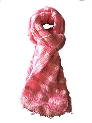 Ethiopian Scarf - Traditional Netela - 100% Cotton - Handmade African Scarf (Bright Pink)