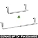 mDesign Adjustable, Expandable Over Kitchen Cabinet Towel Bar Rack - Hang on Inside or Outside of Doors, Hold Hand, Dish, Tea Towels - Customizable to 17
