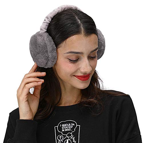 LETHMIK Faux Fur Ear Warmers,Outdoor Foldable Winter Earmuffs Womens