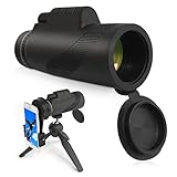Monocular Telescope, 12X50 High Power Prism Monocular and Waterproof Fog-Proof Shockproof Scope with Phone Clip and Tripod- BAK4 FMC Prism for Bird Watching Hunting Camping Hiking Concert Sport
