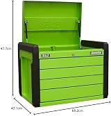 Sealey APPD4G Push-to-Open Topchest 4 Drawer Green Ball-Bearing Tool Chest view 2