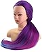 PERFEHAIR Cosmetology Mannequin Manikin Heads with Hair, Colorful Mannequin Practice Dolls Head- Synthetic Hair (Purple Series)