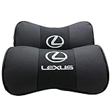 Auto Sport 2 PCS Genuine Leather Bone-Shaped Car Seat Pillow Neck Rest Headrest Comfortable Cushion Pad with Logo Pattern fit Le-xus Accessory