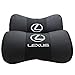 Wall Stickz Auto Sport 2 PCS Genuine Leather Bone-Shaped Car Seat Pillow Neck Rest Headrest Comfortable Cushion Pad with Logo Pattern Fit Le-xus Accessories