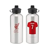 Liverpool Official Personalized Aluminium Water Bottle with Spring Hook (600ml) - Silver - Free Personalization