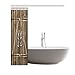 InterestPrint Wooden Garage Barn Door Shower Curtain, Vintage Rustic Country Wooden Gate with Antler Handles Decor Fabric Bathroom Set with Hooks, 72 X 72 Inches Long, Brown