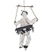 Halloween Haunters Animated 4 Foot Hanging Swinging Circus Clown Ghost Reaper Zombie with Moving Kicking Legs Prop Decoration - Rope Swing, Scary Laugh Sounds, Flashing Evil Red LED Eyes