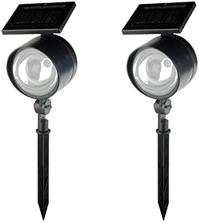 4-LED White Solar Powered LED Rechargeable Plastic Garden Spotlight