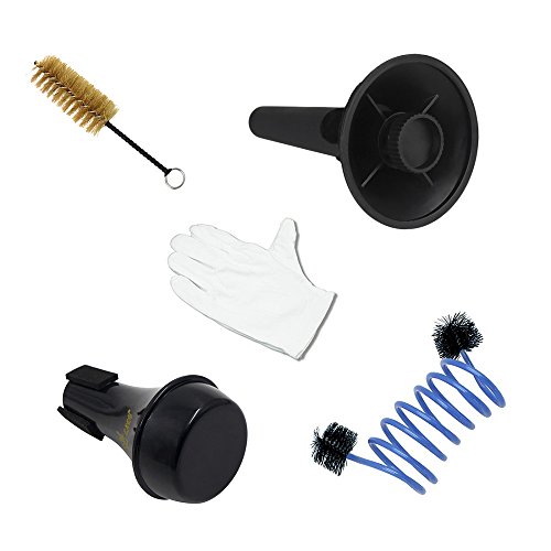 Mowind 5-in-1Trumpet Accessory Maintenance Cleaning Care Kit Set Including Trumpet Stand Valve Brush Flexible Snake Brush Mute Gloves