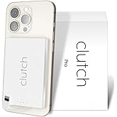 Clutch Pro – World's Thinnest iPhone Charger – Portable Power Bank 5000mAh – Magnetic Built-in Lightning Cable – TSA Approved Travel Charger – iPhone 14 & Earlier – White