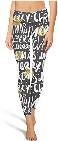 Eoyles gy Women Girls High Waist Slim-Fit Christmas Lettering Background Activewear Pants for Yoga Leggings