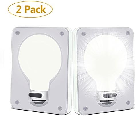 Battery Operated Cordless Light Using Super Bright LED Wall Lighted Switch Wireless Closet Night Light Multi-Use Self-Stick for Baby Nursery, Hallways, Bedrooms, Closets, RV's (2Pack)
