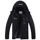 chusanhi Waterproof Mens Snow Ski Jacket Winter Snowboard Windproof Rain Skiing Jackets For Adults Hooded Breathable Outdoor Hiking Coat Water Resistant Mountain Fleece Outwear