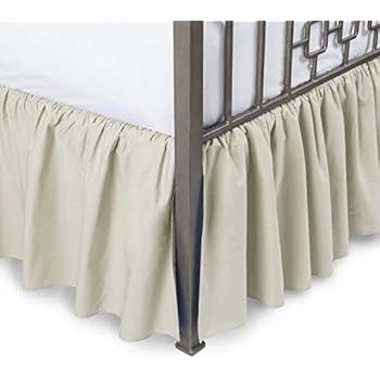 Amazon.com: Ruffled Bed Skirt with Split Corners - Queen ...