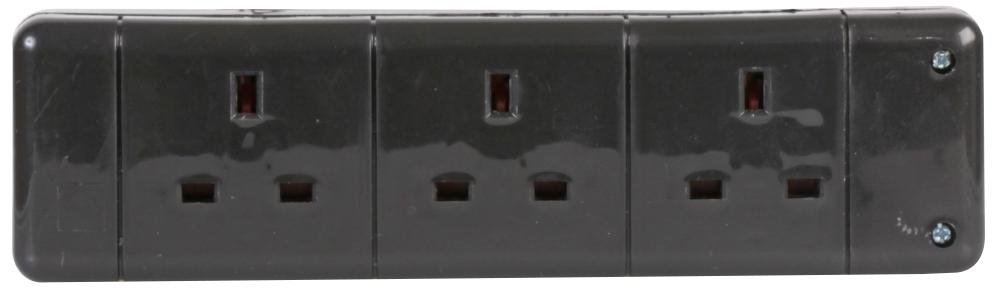 Pro Elec 9338 BLACK 3 Way Extension Socket, Black
