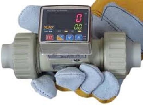 1" TKM Paddle Wheel Polypropylene Flow Meter with Transmitter 4-20mA + Flow Rate Pulse + Totalizer Totalizer Pulse