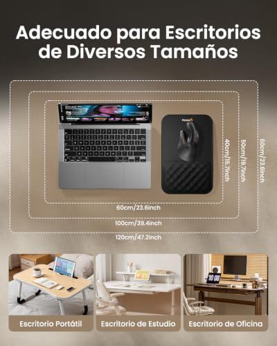 ProtoArc MP50 Alfombrilla para Ratón Ergonómica con Soporte para Muñeca | 12x8 Inches (Mouse No Incluido), Superficie Licra, Espuma Viscoelástica, Inclinación 8°, Base Antideslizante, Negro