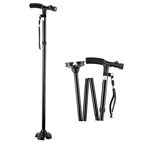 Buy Beyoung® Folding Cane Walking Stick Adjustable Height Foldable Walking Stick Cane w/ LED