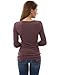 PattyBoutik Mama Cowl Neck Buttons Maternity Tunic Top (Heather Burgundy Large)