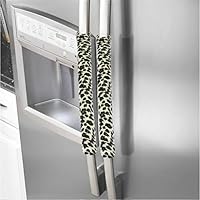 Gotian A Pair Refrigerator Handle Cover Kitchen Appliance Refrigerator Cover - Prevent the Door Handle from Being too Hot or too Cold - 1 Pair Refrigerator Handle Cover(40(L)×12(W) cm) (Black)