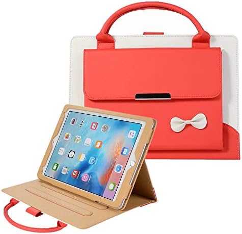 Albc Cute Case for iPad 9.7 2018 / iPad 9.7 2017 / iPad Pro 9.7 / iPad Air2 / iPad Air - Lovely Smart Slim Handbag Leather Stand Cover with Auto Wake/Sleep Feature for iPad 9.7 Inch,Red