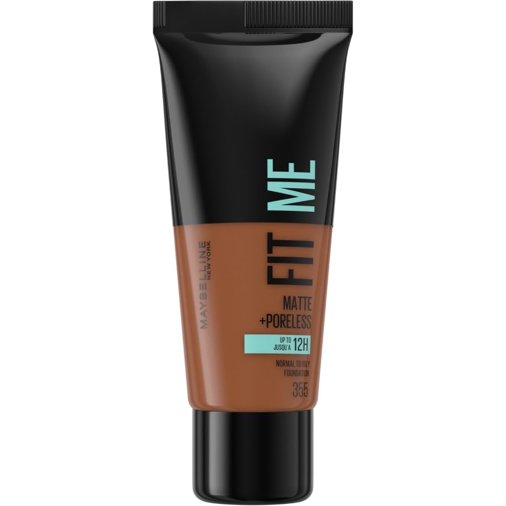 Maybelline Fit Me Foundation, Medium Coverage, Blendable With a Matte and Poreless Finish, For Normal to Oily Skin, Shade: 355 Pecan, 30ml — image 1