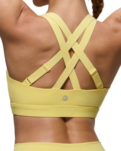 OSYSIA High Impact Sports Bra for Women, Adjustable Straps Criss Cross Back at Amazon