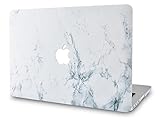 KEC MacBook Air 13 Inch Case Plastic Hard Shell Cover A1369 / A1466 (White Marble)