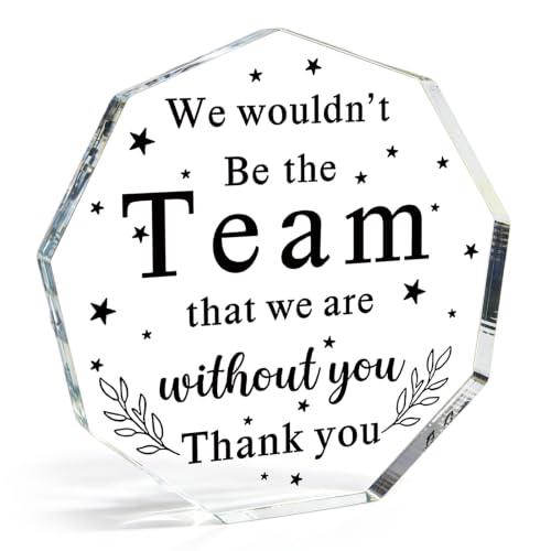 Thank You Team Office Desk Sign Office Appreciation Plaque for Coworkers at Amazon