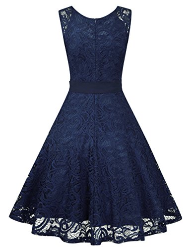 KOJOOIN-Damen-Brautjungfernkleid-fr-Hochzeit-Abendkleider-Elegant-Spitzenkleid-Knielang-CocktailkleidVerpackung-MEHRWEG