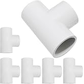 WESUA 3 Way Flush 3/4 SCH40 TEE PVC Fitting Pipe Connector (6 Pack)