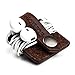 TOPHOME Cord Organizer Holder Headset Headphone Earphone Wrap Winder/Cord Manager Cable Winder with Genuine Leather Handmade Brown